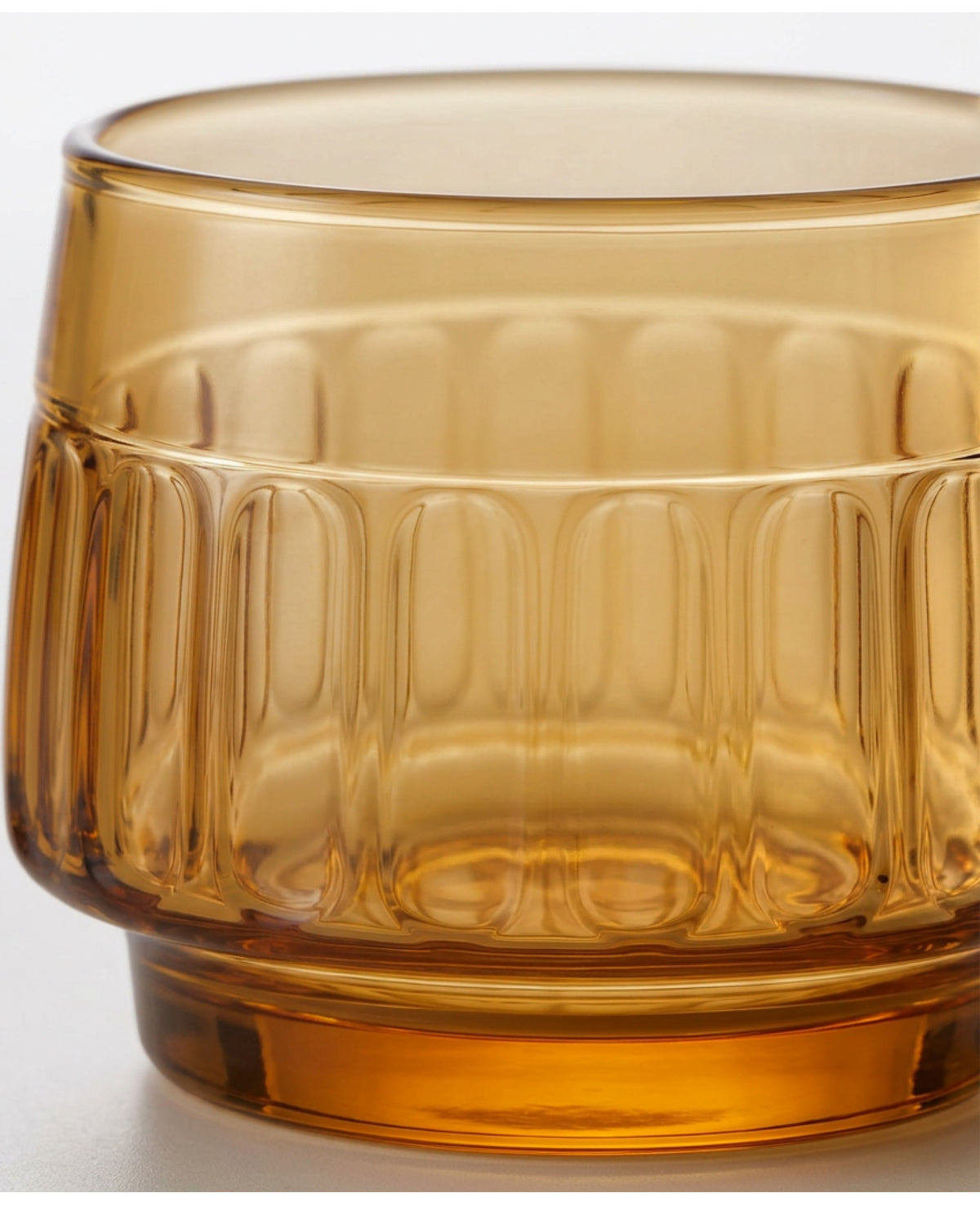 Klnxv Twelve-Rib Optic Stemless Wine Glass 15 oz Amber - Detail view